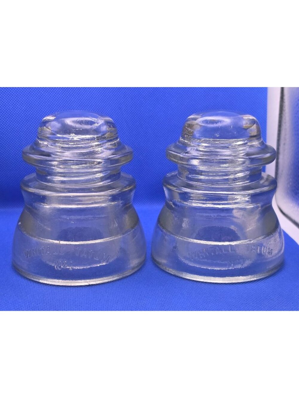 1946 Whitall Tatum No. 1 Clear Glass Insulators 65-46 70-46 Lot of 2
